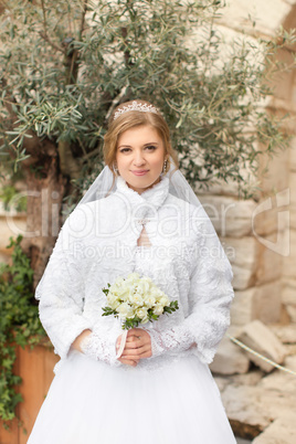 Portrait of the bride close-up