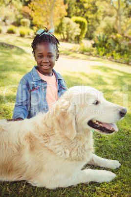 Girl posing with her dog