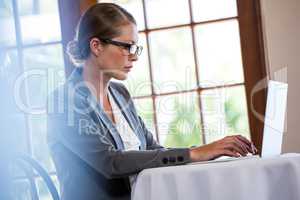 Woman using a laptop