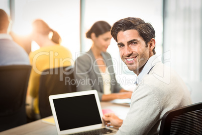 Man working on laptop