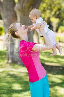 Woman holding her baby