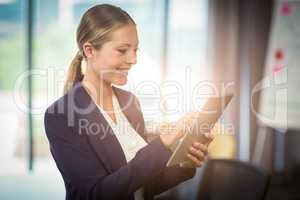 Businesswoman using digital tablet