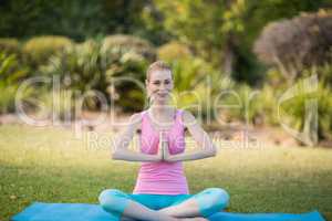 Woman practicing yoga
