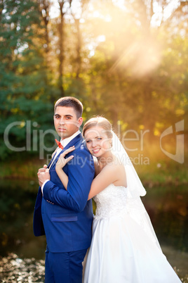 Funny couple on e-session. Preparing for wedding potography.