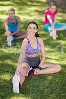 Beautiful young women exercising