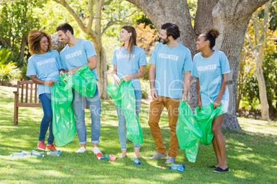 Group of volunteer collecting rubbish