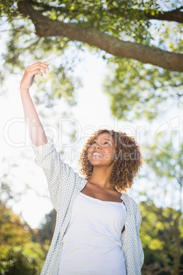 Woman taking a selfie from mobile phone