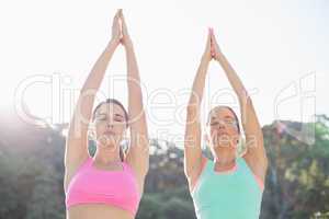 Young women exercising