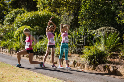 Young athlete women exercising