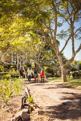 Family walking together