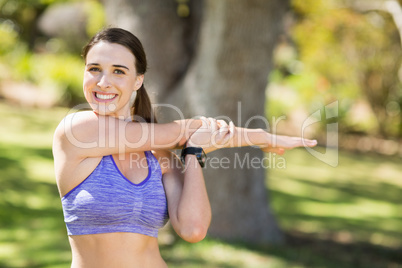 Portrait of beautiful woman exercising