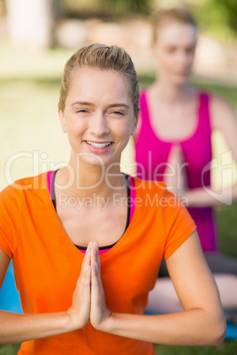 Woman practicing yoga