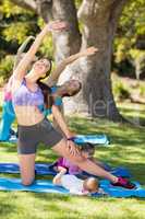 Women exercising with their babies
