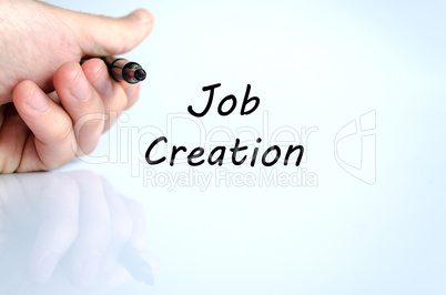 Job creation text concept