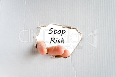 Stop risk text concept