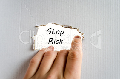 Stop risk text concept
