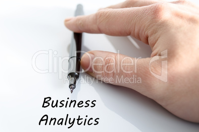 Business analytics text concept