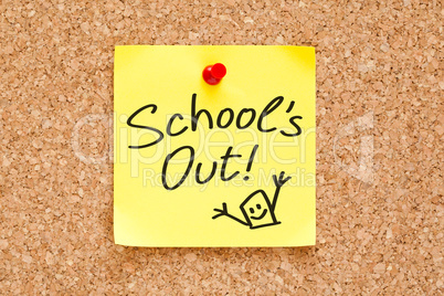 School Is Out Sticky Note
