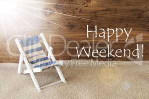 Summer Sunny Greeting Card And Text Happy Weekend