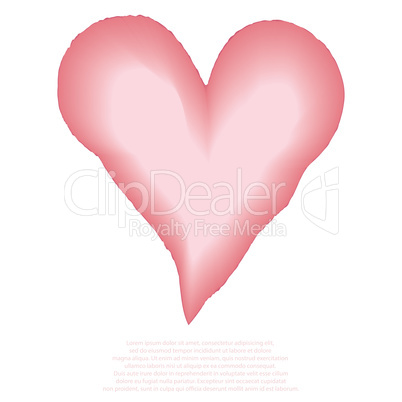 Watercolor painted red heart, vector element for your design
