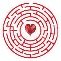 Love concept maze with heart
