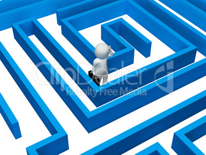 Confused Maze Indicates Decision Making And Adversity 3d Renderi