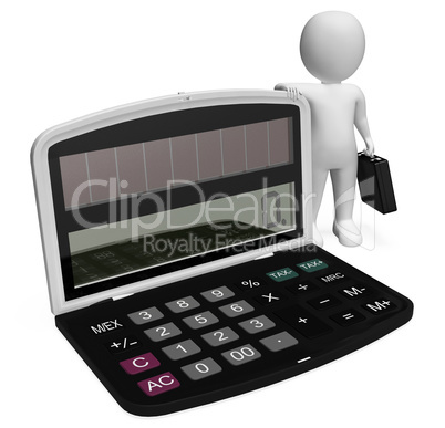 Finance Character Shows Business Person And Illustration 3d Rend