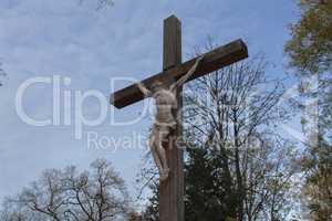 Jesus Christ on the Cross with Clouds photo