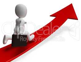 Direction Arrow Represents Business Person And Advance 3d Render