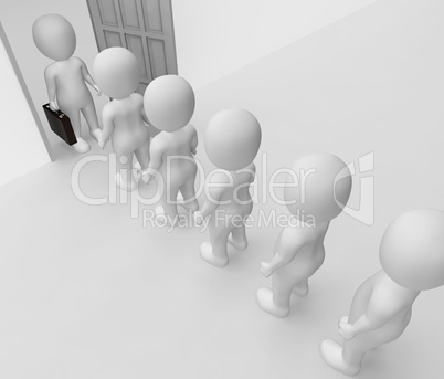 Office Characters Indicates Business Person And Employee 3d Rend