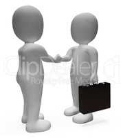 Handshake Businessmen Shows Deal Illustration And Contract 3d Re