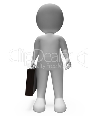 Businessman Standing Means Waited Wait And Render 3d Rendering