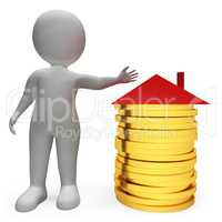 Savings Money Represents Real Estate And Apartment 3d Rendering