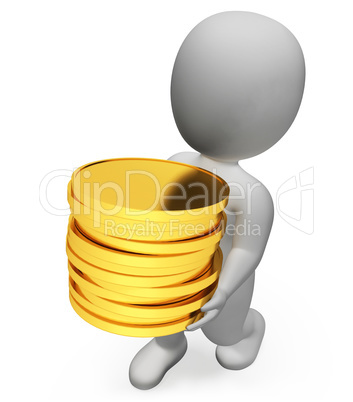 Finance Character Represents Wealth Richness And Banking 3d Rend