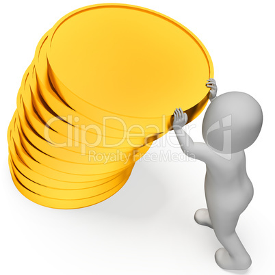 Coins Savings Means Figures Save And Saver 3d Rendering