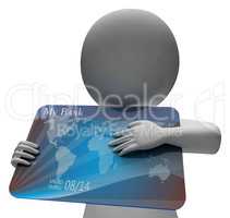 Debit Card Indicates Buying Banking And Indebtedness 3d Renderin