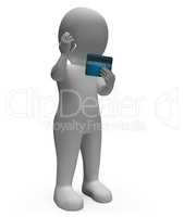 Credit Card Indicates Currency Spending And Render 3d Rendering