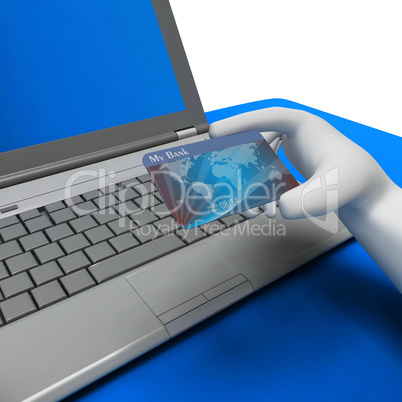 Credit Card Shows World Wide Web And Buy 3d Rendering