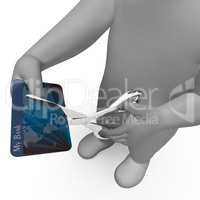 Credit Card Shows Cut Spend And Payment 3d Rendering