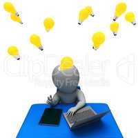 Character Lightbulbs Represents Power Source And Concepts 3d Ren