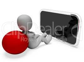 Online Smartphone Represents World Wide Web And Man 3d Rendering