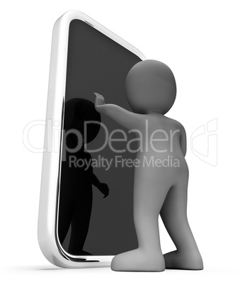 Smartphone Character Represents World Wide Web And Net 3d Render