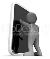 Smartphone Character Represents World Wide Web And Net 3d Render