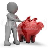 Save Savings Indicates Piggy Bank And Wealth 3d Rendering