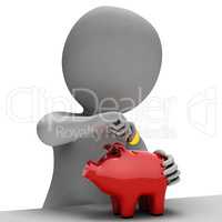 Money Piggybank Indicates Finance Saves And Wealth 3d Rendering