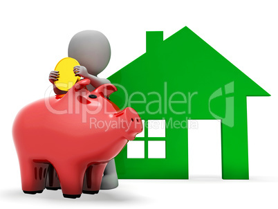 Character Mortgage Represents Real Estate And Banking 3d Renderi