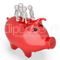 Savings Save Indicates Piggy Bank And Finance 3d Rendering