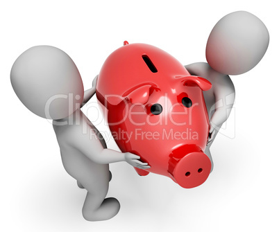 Money Save Indicates Piggy Bank And Finances 3d Rendering