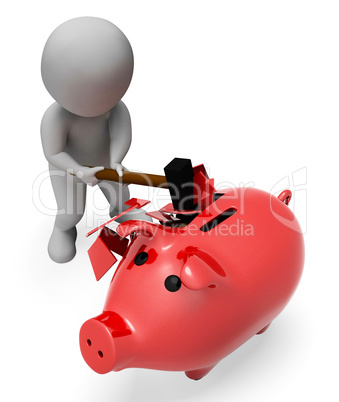 Savings Piggybank Indicates Spending Word And Banking 3d Renderi