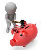 Savings Piggybank Indicates Spending Word And Banking 3d Renderi